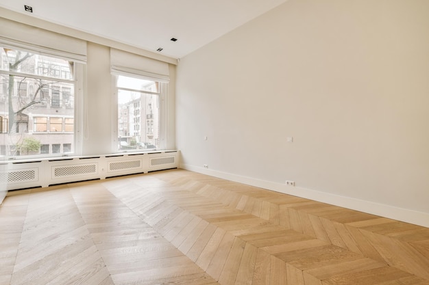 Empty room with window and radiator