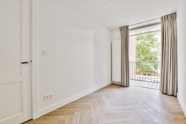 Empty room with window and radiator