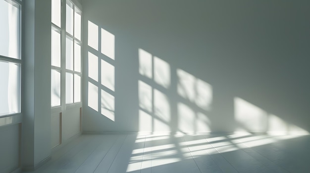 empty room with window shadow Generative AI