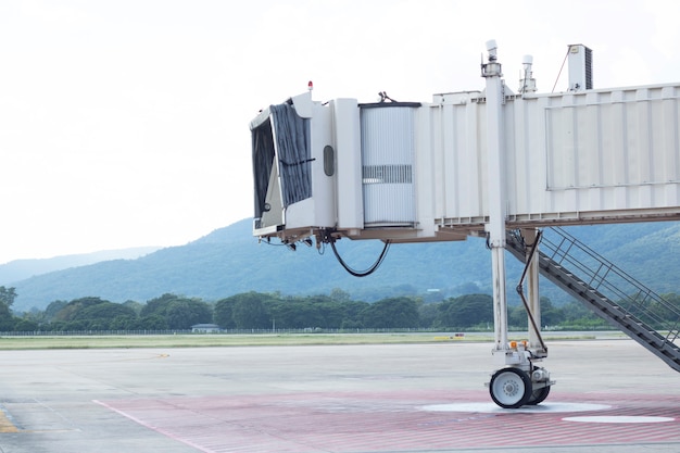 Empty runway terminal airport nobody transport by airplane