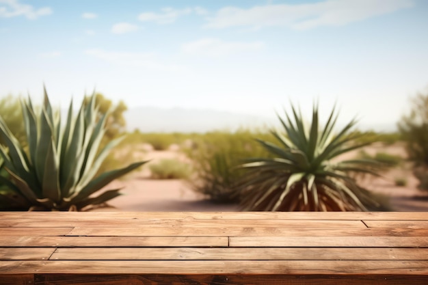 Empty rustic old wooden boards table copy space with rural area