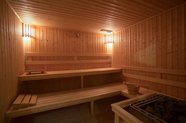 Empty Sauna room background