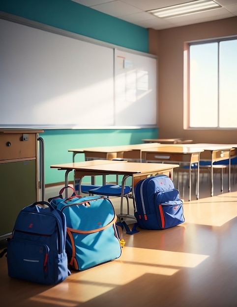 Empty school classroom