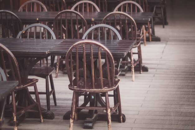 Empty seats in  cafe or restaurant due to the effect of coronavirus covid-19 pandemic