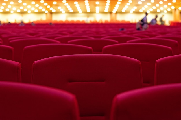 Empty seats in a conference hall