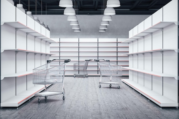 Empty shop shelves