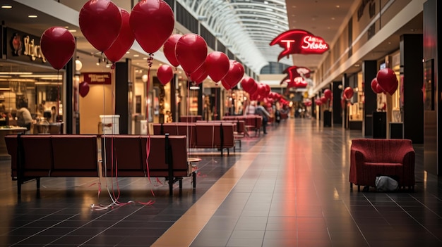 An empty shopping center ready to Black Friday AI generated