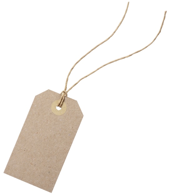 Empty shopping tag template. Isolated on white with clipping paths