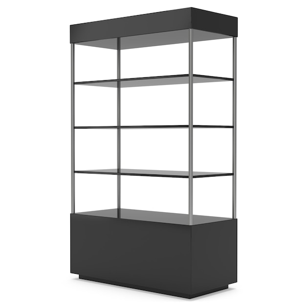 Empty showcase for exhibit 3d render