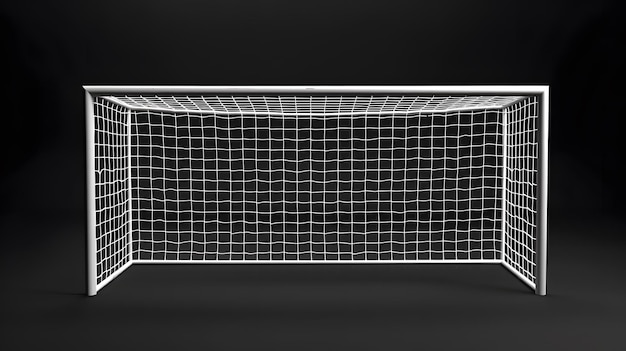 An Empty Soccer Goal Isolated on a Black Background