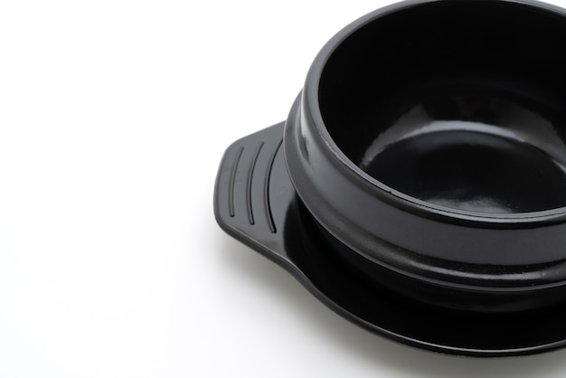 empty soup black bowl