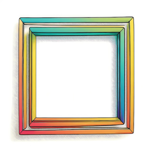 Empty square frame on white background