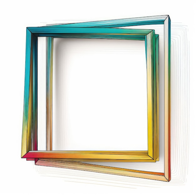 Empty square frame on white background