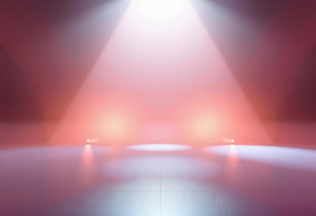 Empty stage with pink and white lights