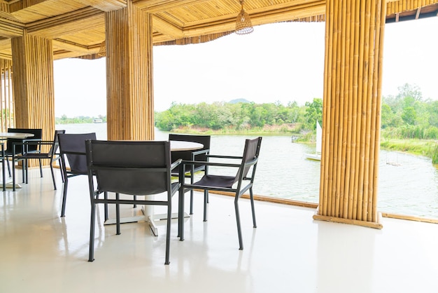 Empty table and chair in restaurant