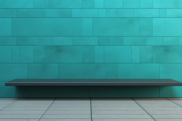 empty teal store wall for logo