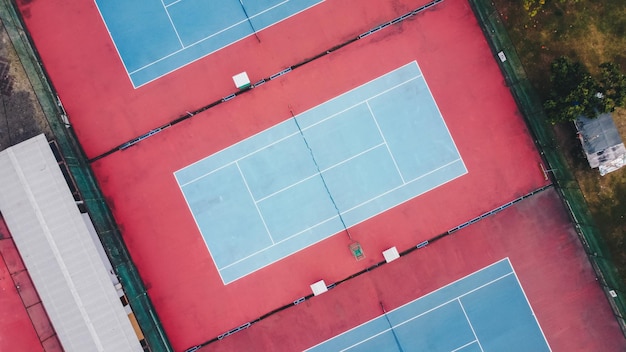 Empty tennis court top view