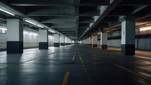 Empty Underground Parking Lot