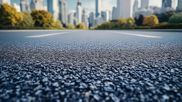 Photo empty urban asphalt road exterior with city buildings background new modern highway generative ai