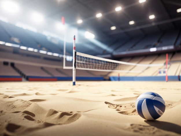 Empty Volleyball Arena with Copy Space Editorial Image