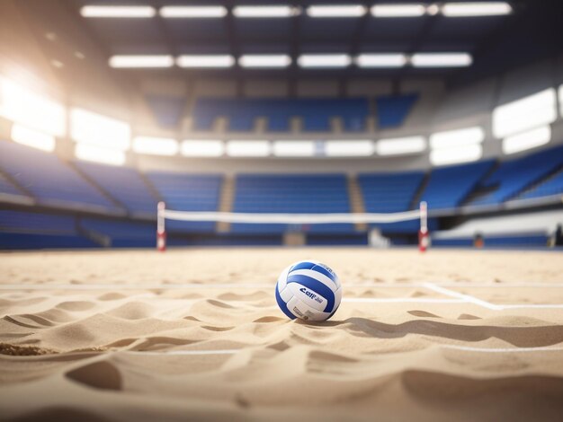 Empty Volleyball Arena with Copy Space Editorial Image