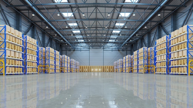 Empty warehouse in logistic centerWarehouse for storage and distribution centers