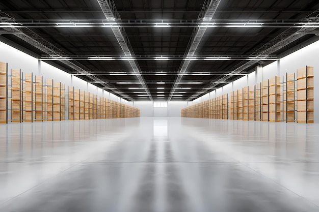 Empty warehouse for storage and distribution centers