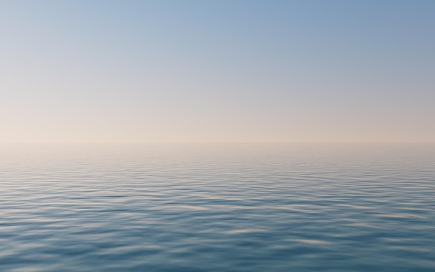 Empty water surface 3d rendering