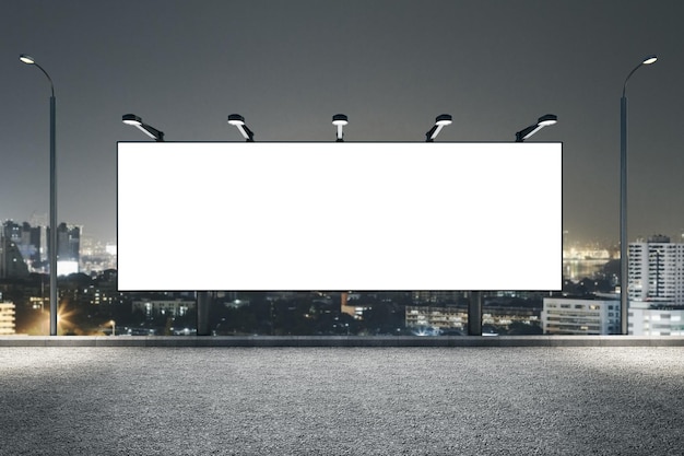 Empty white billboard on roof