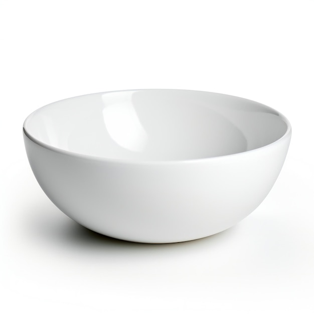 Empty white bowl isolated on white background