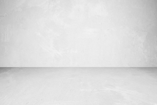 Empty white concrete room and floor background