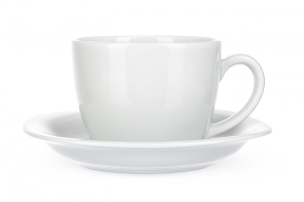 Empty white mug isolate on white background