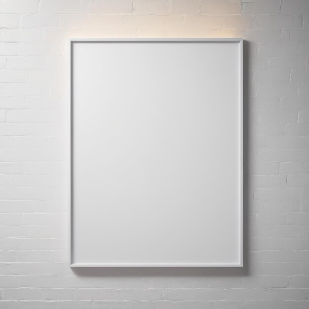 An empty white poster displayed on a wall