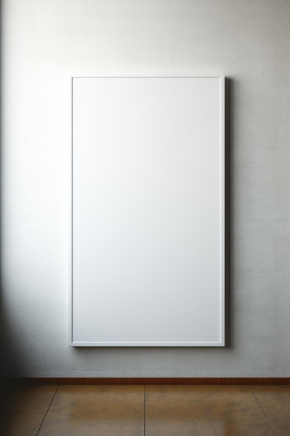 Empty White Poster Frame in Gallery with Studio Lighting AI Generated