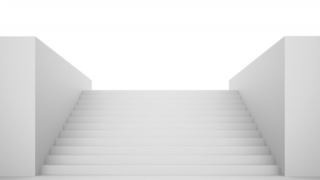 empty white stairs 