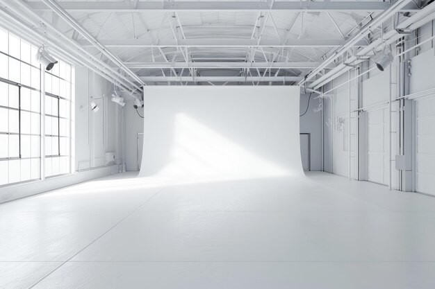 Empty white studio background