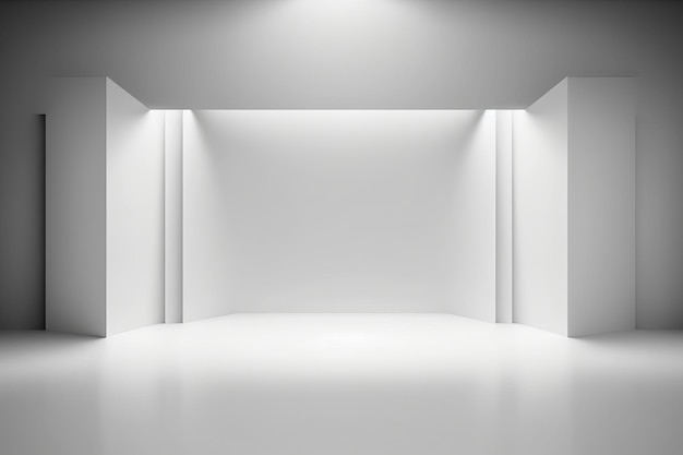 Empty white studio room Illustration AI GenerativexA