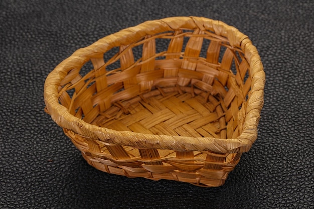 Empty wicker bowl