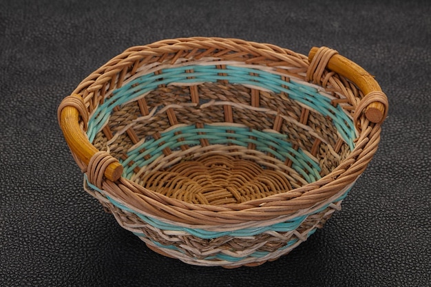 Empty wicker bowl