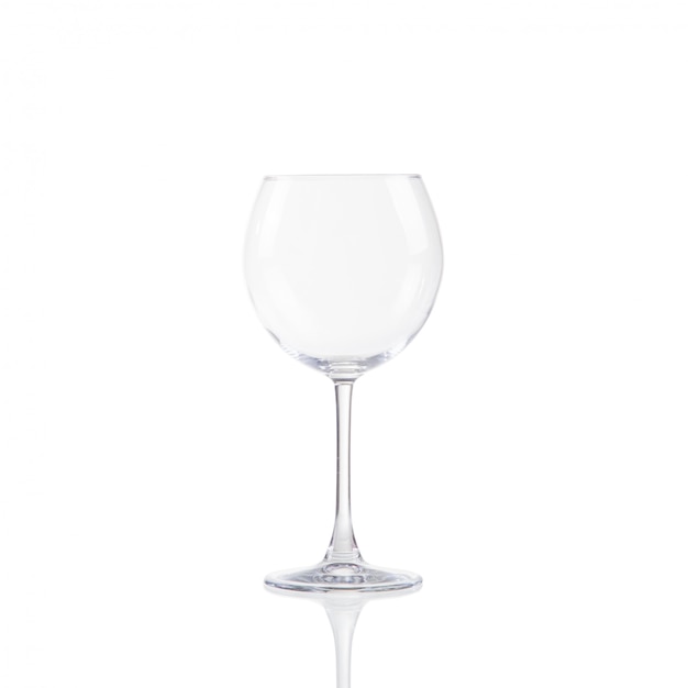 Empty wine glass isolated on a white background