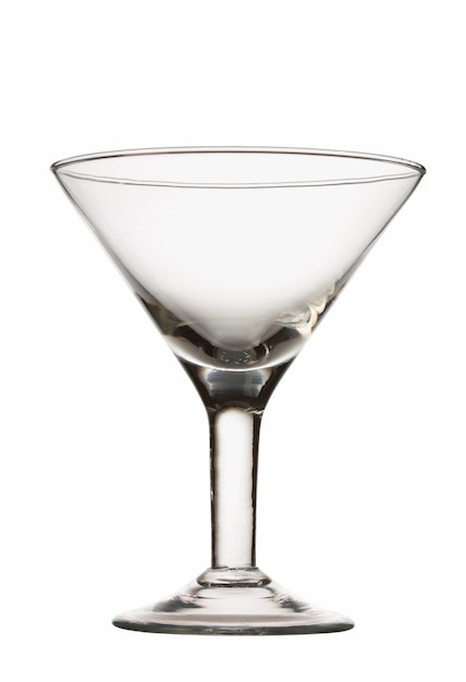 Empty wineglass on white