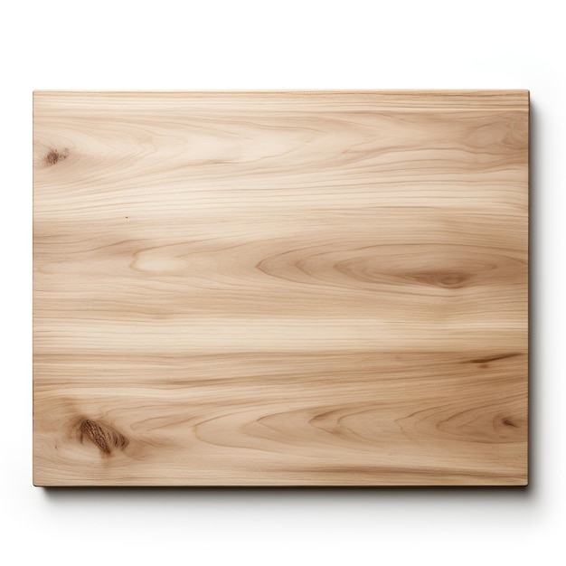 Photo empty wooden board against a clean white backdrop