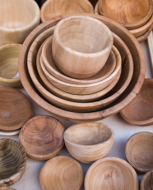 Empty wooden bowl