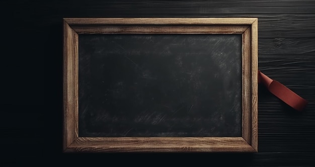 Empty wooden chalkboard Generative Ai