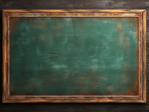 Empty wooden chalkboard on the wall Education concept with copy space