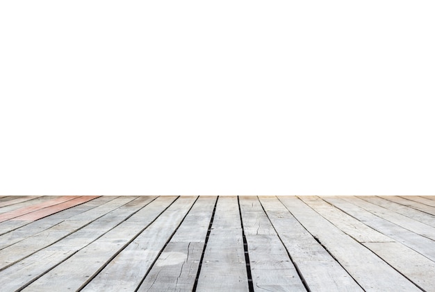 empty wooden floor isolated on white background