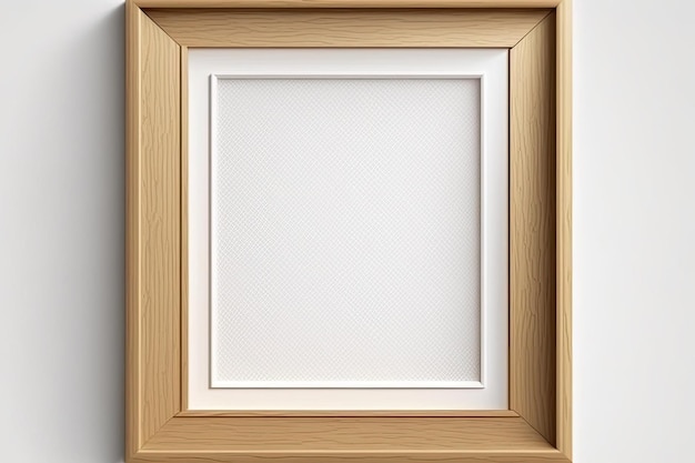 Empty wooden frame on white