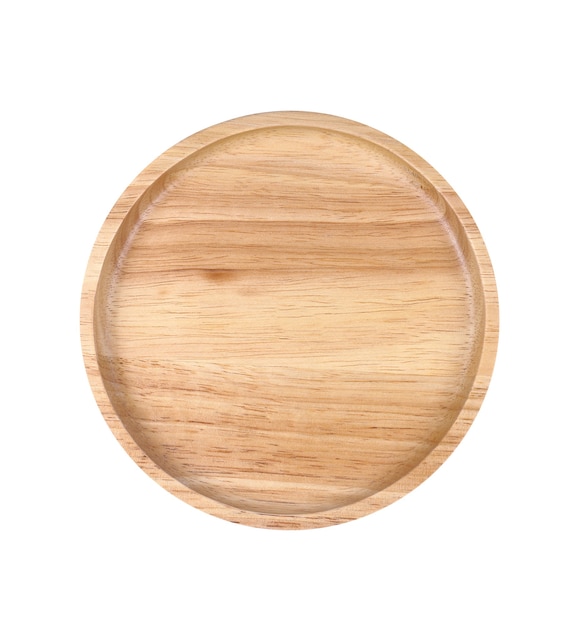 Empty wooden plate isolated 