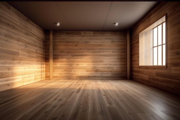 An empty wooden room