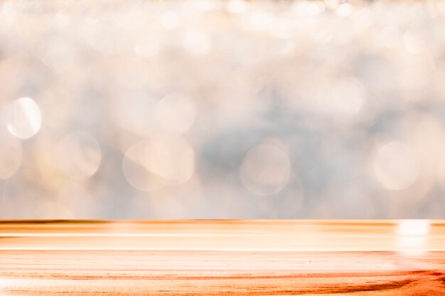 Photo empty wooden table for present product.